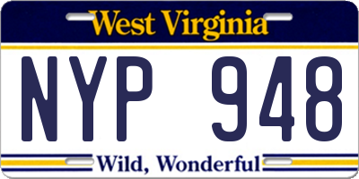 WV license plate NYP948