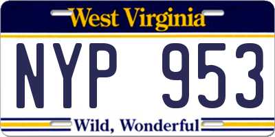 WV license plate NYP953