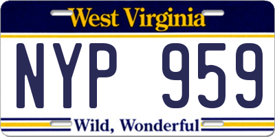 WV license plate NYP959
