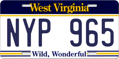 WV license plate NYP965