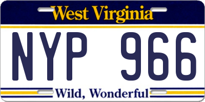 WV license plate NYP966