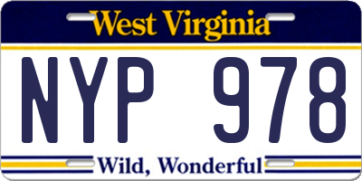 WV license plate NYP978