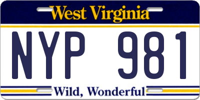 WV license plate NYP981