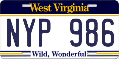 WV license plate NYP986