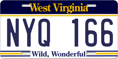 WV license plate NYQ166