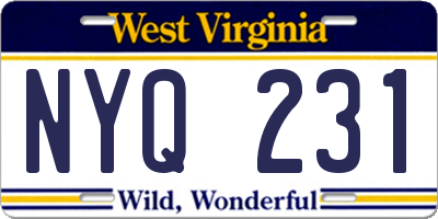 WV license plate NYQ231