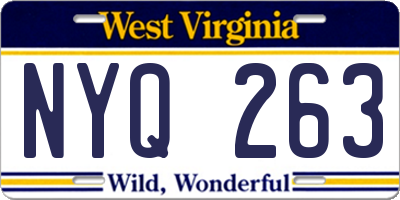 WV license plate NYQ263