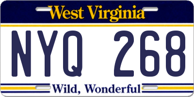 WV license plate NYQ268