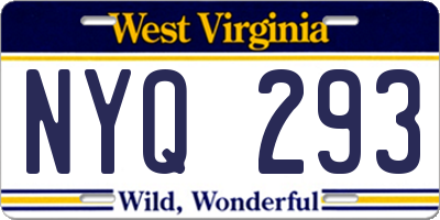 WV license plate NYQ293