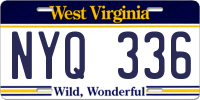 WV license plate NYQ336