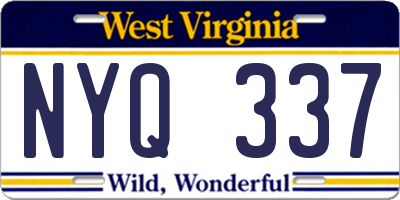 WV license plate NYQ337