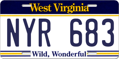 WV license plate NYR683