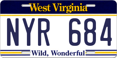 WV license plate NYR684