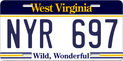 WV license plate NYR697