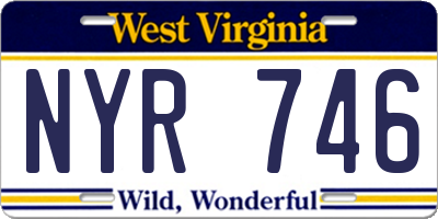 WV license plate NYR746
