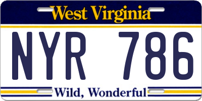 WV license plate NYR786