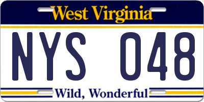 WV license plate NYS048