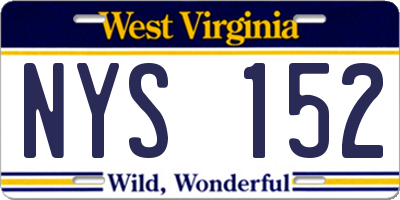 WV license plate NYS152