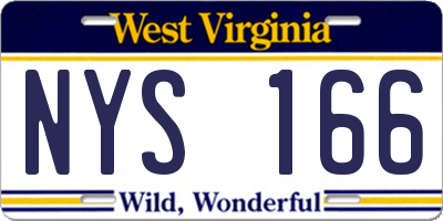 WV license plate NYS166