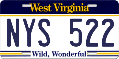 WV license plate NYS522