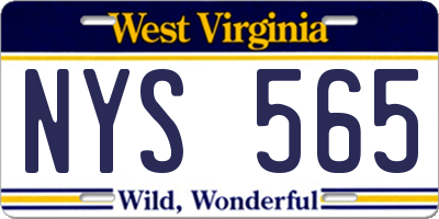 WV license plate NYS565