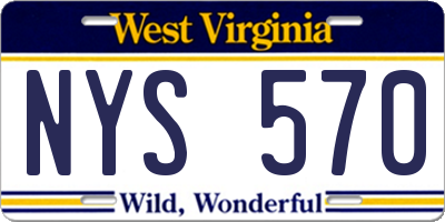 WV license plate NYS570