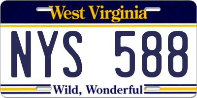 WV license plate NYS588
