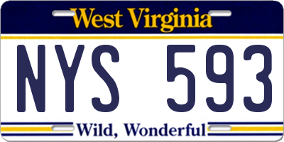 WV license plate NYS593