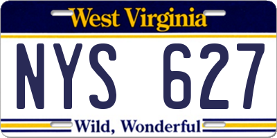 WV license plate NYS627