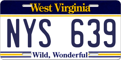 WV license plate NYS639