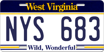 WV license plate NYS683