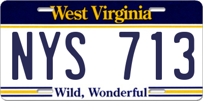 WV license plate NYS713