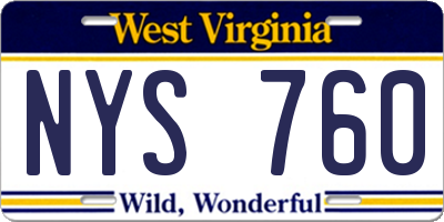 WV license plate NYS760