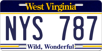 WV license plate NYS787