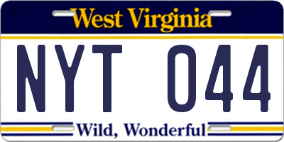 WV license plate NYT044