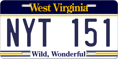 WV license plate NYT151