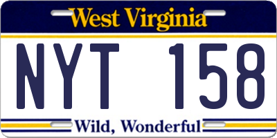 WV license plate NYT158