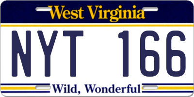 WV license plate NYT166