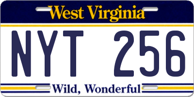 WV license plate NYT256