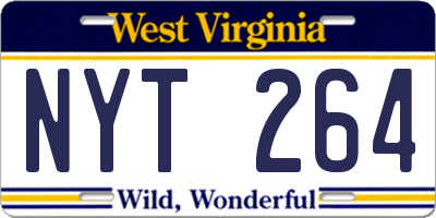 WV license plate NYT264