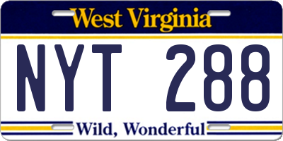 WV license plate NYT288
