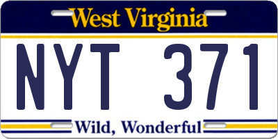 WV license plate NYT371