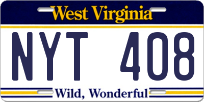 WV license plate NYT408