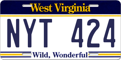 WV license plate NYT424