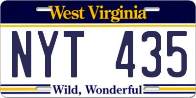 WV license plate NYT435