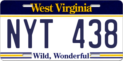 WV license plate NYT438