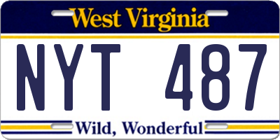 WV license plate NYT487
