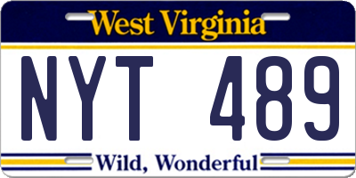 WV license plate NYT489
