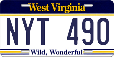 WV license plate NYT490
