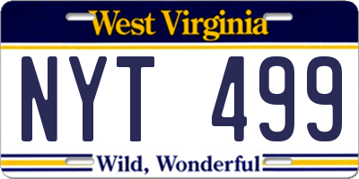 WV license plate NYT499
